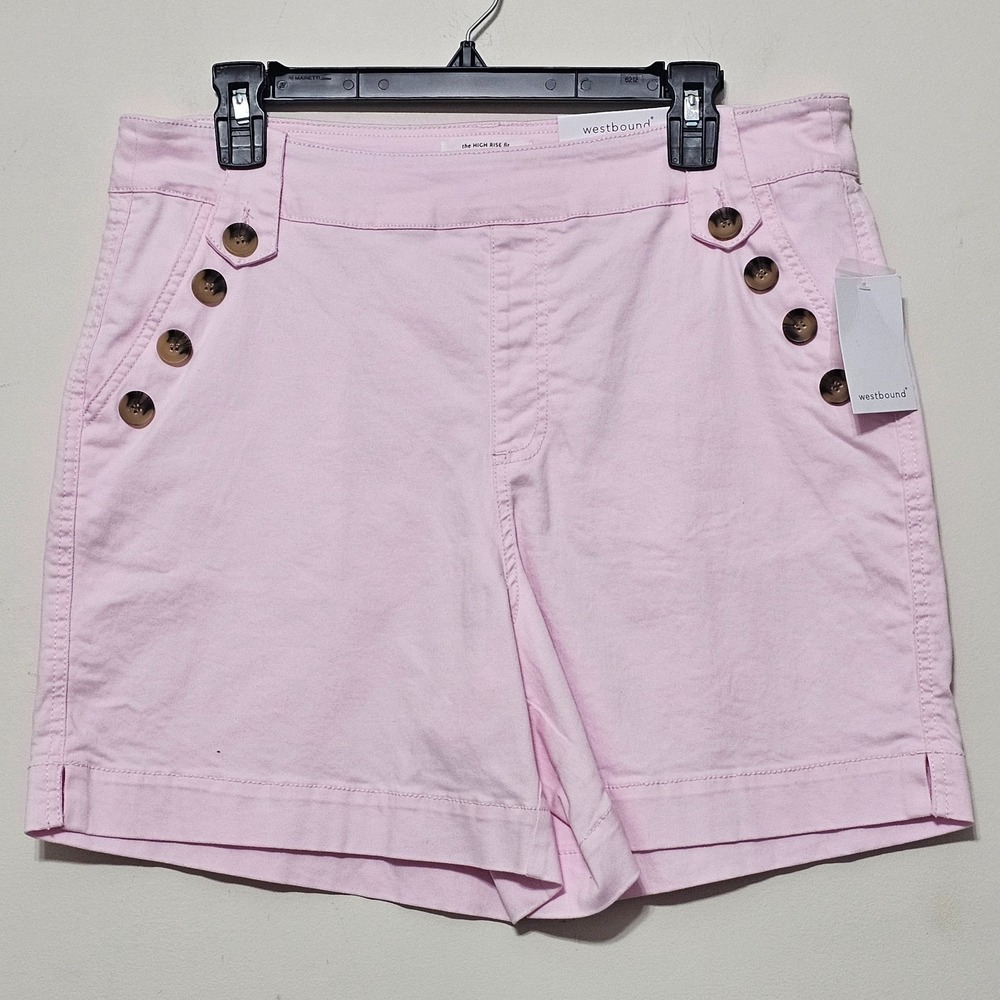 Westbound Womens Shorts 14 Pink Bermuda Pull-On New‎ With Tag 0811